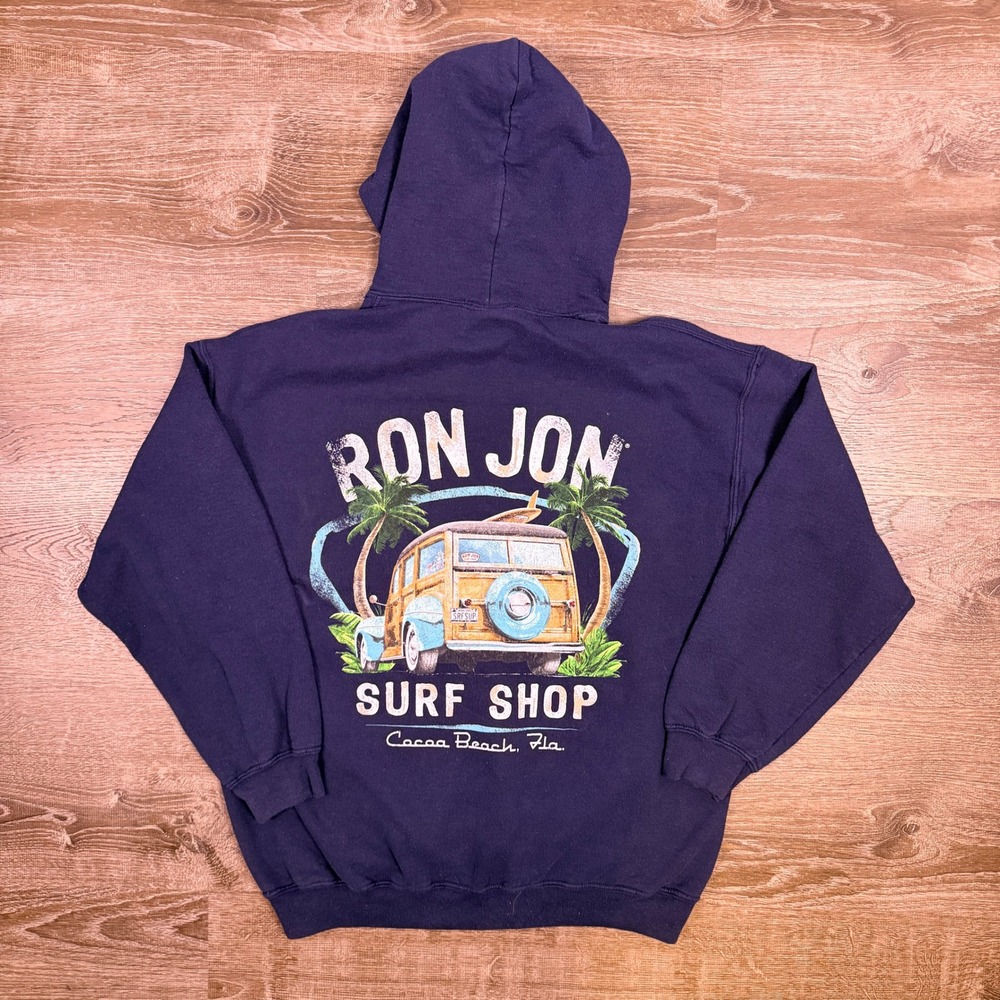 VTG Y2K Ron Jon Surf Shop Hoodie Mens L Cocoa Beach Florida Graphic Surf